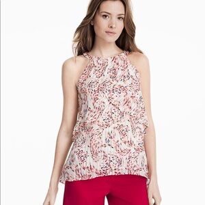 WHBM Petunia Print Tiered Halter Shell